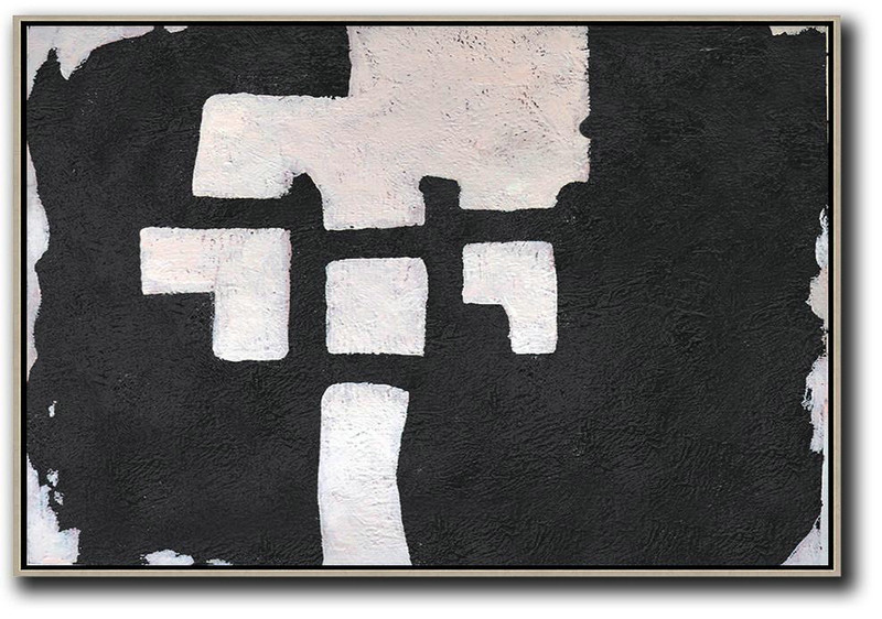 Extra Large Acrylic Painting On Canvas,Hand-Painted Oversized Horizontal Minimal Art On Canvas,Big Living Room Decor